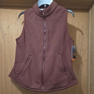 Women's Sleeveless Vest in Rich Brown